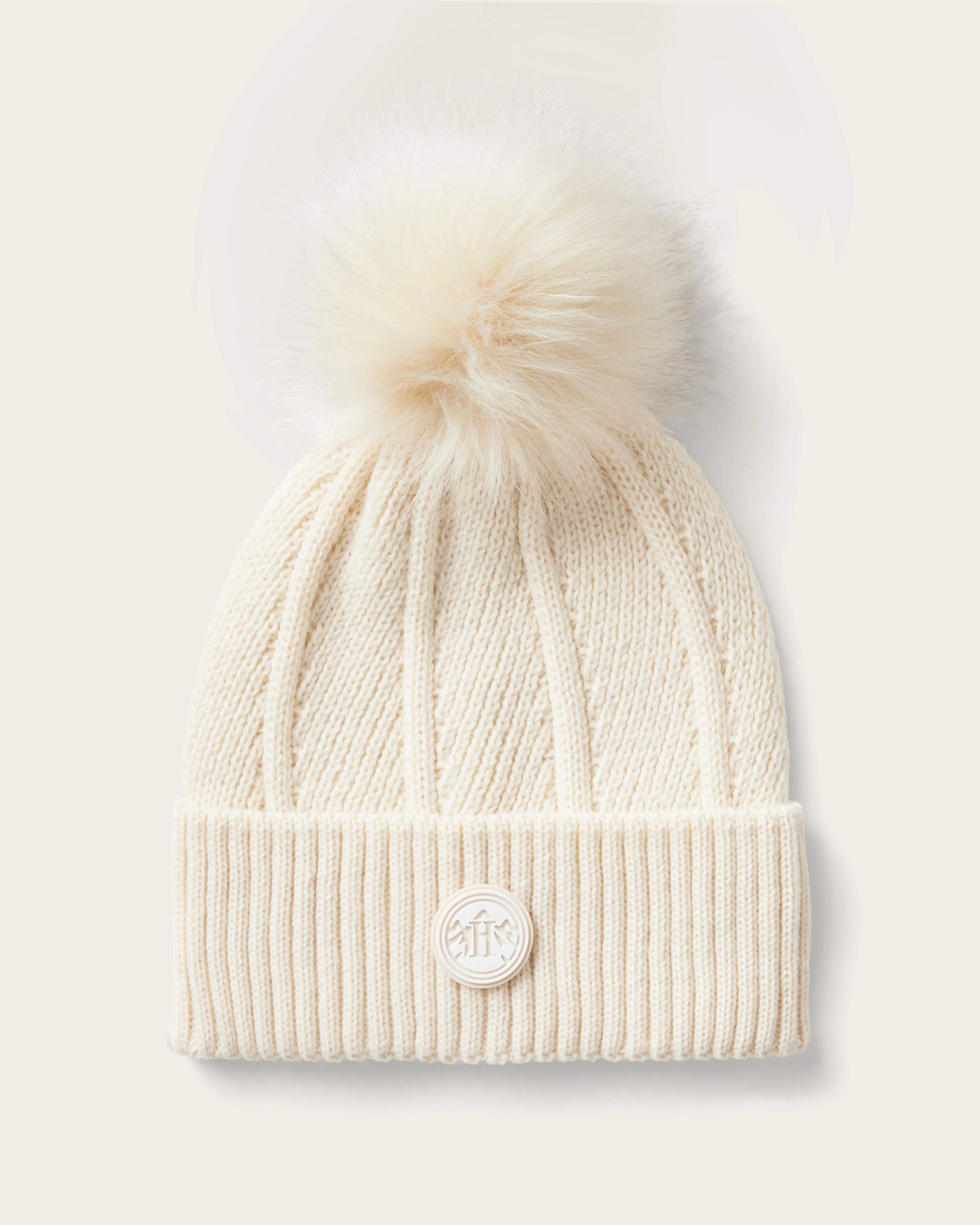 Willow Pom Beanie in Chalk