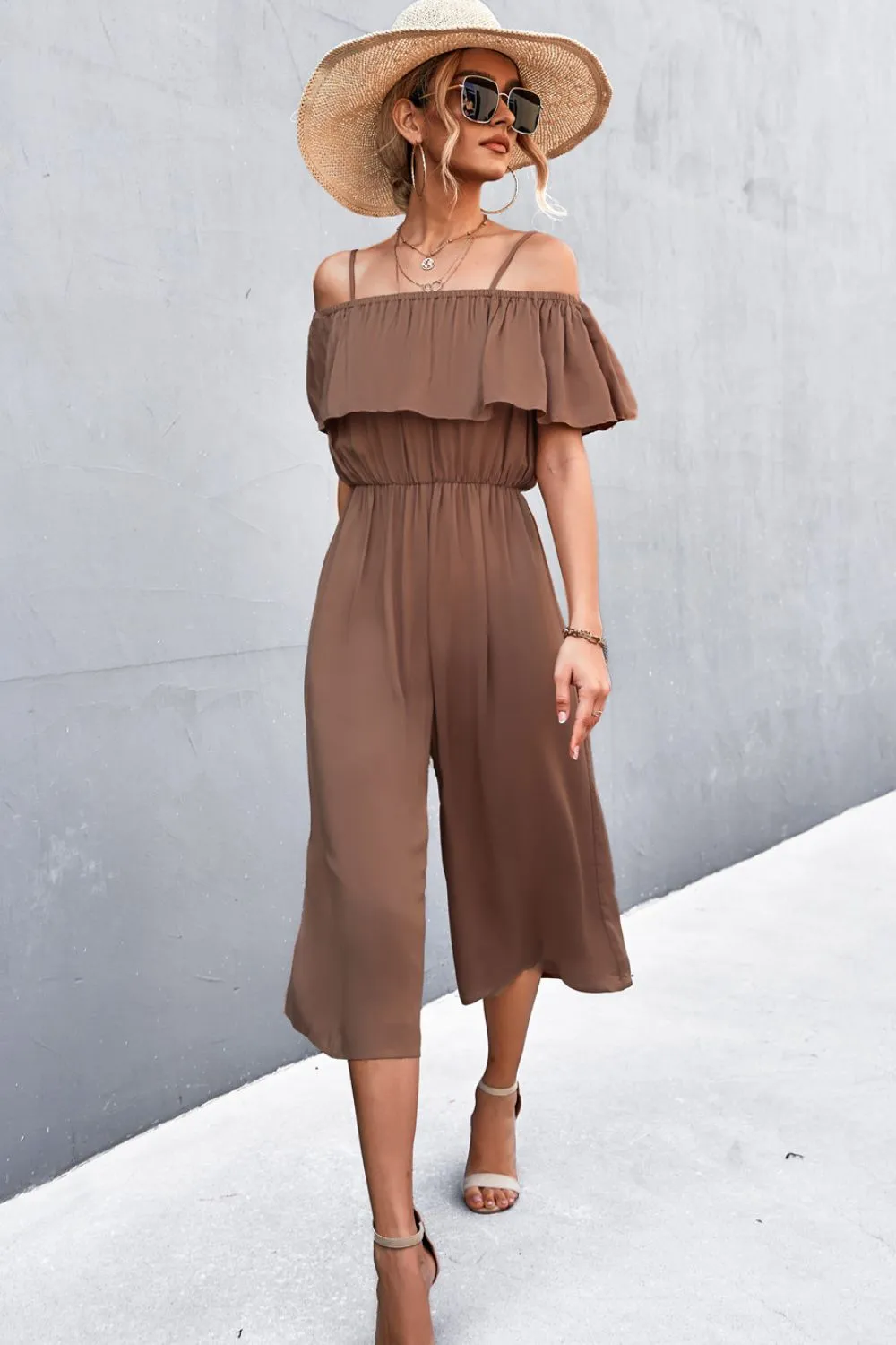 With Friends Spaghetti Strap Layered Jumpsuit