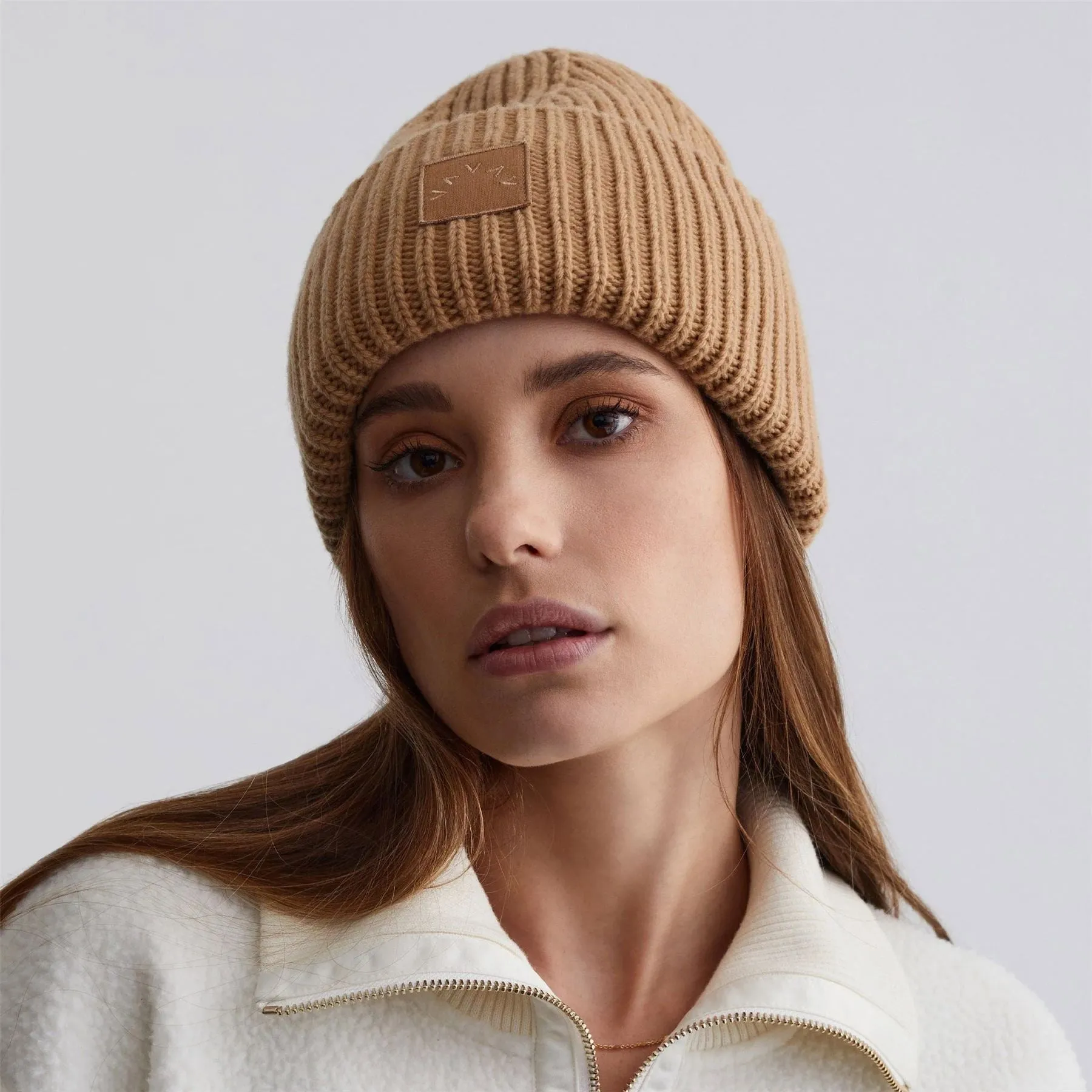 Womens Cretsa Rib Beanie Sand - AW24