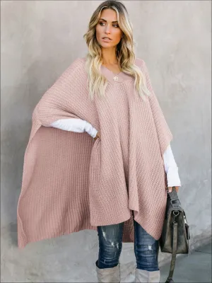 Women's Fall Knitted Pullover Poncho