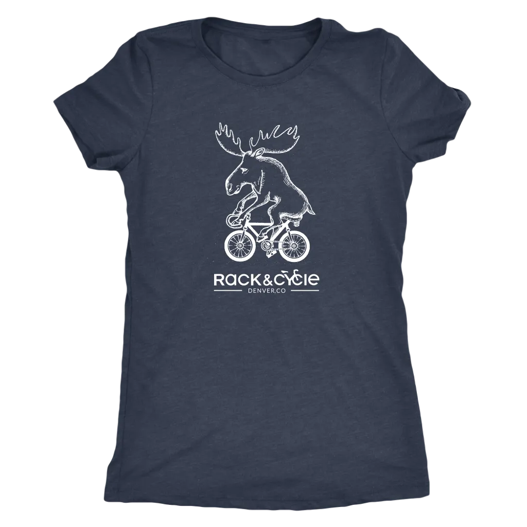 Women's Moose T-Shirt (white ink)