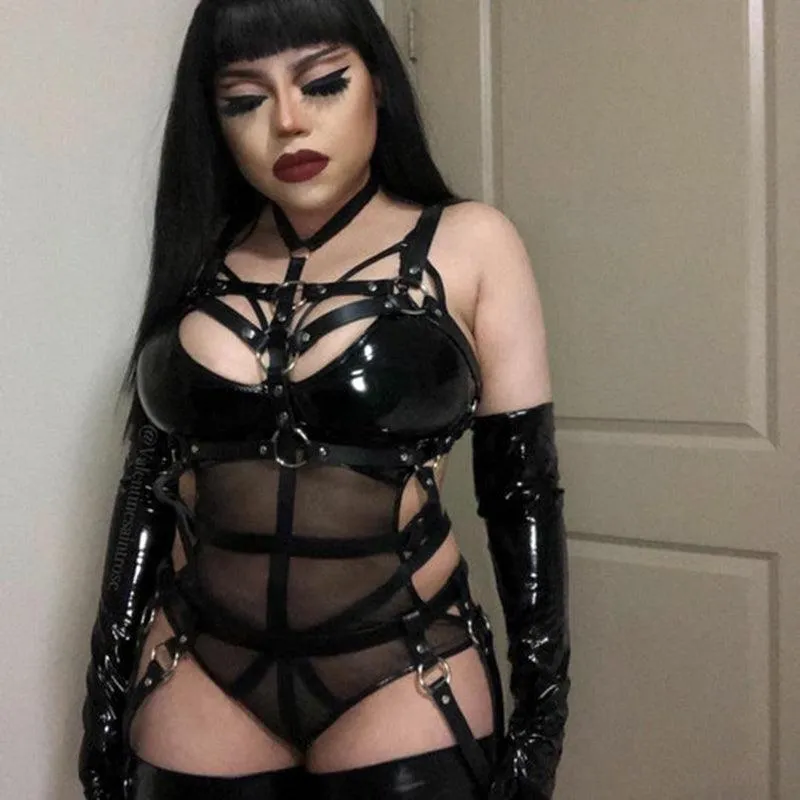 Won't Forget Ya Mesh Harness Bodysuit