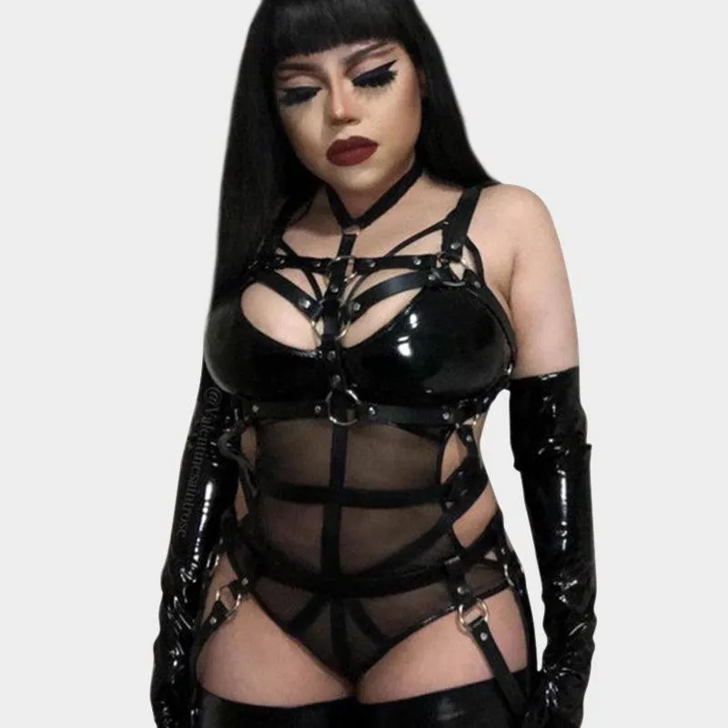 Won't Forget Ya Mesh Harness Bodysuit