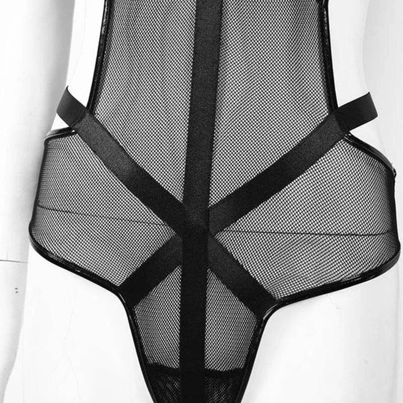 Won't Forget Ya Mesh Harness Bodysuit