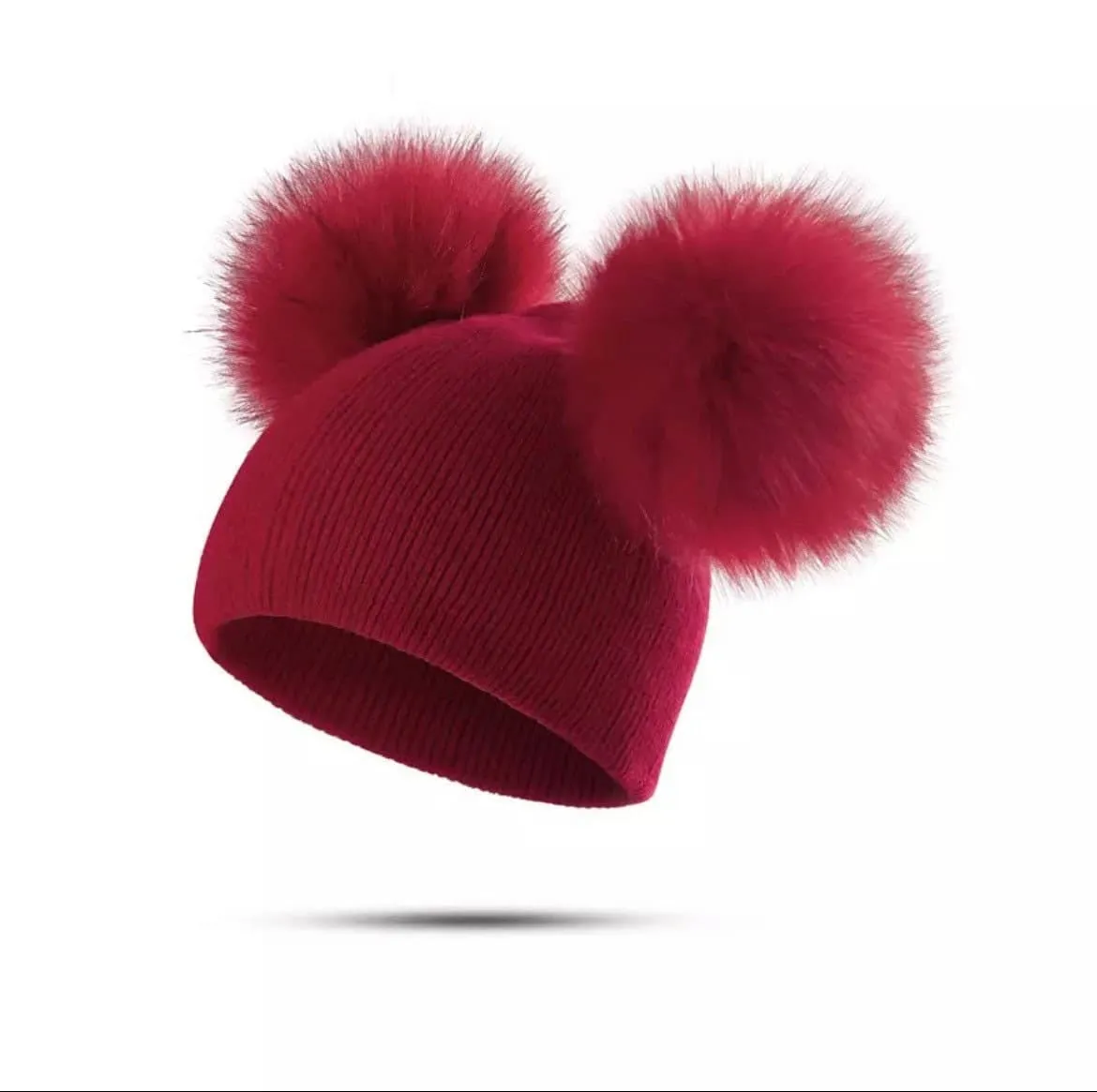 Wool Beanie with Pom Pom for baby and toddler  0-3 years