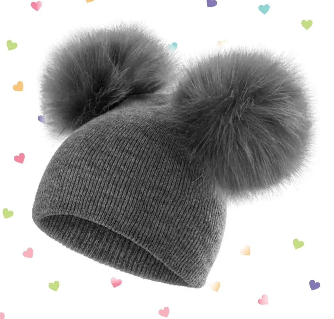 Wool Beanie with Pom Pom for baby and toddler  0-3 years